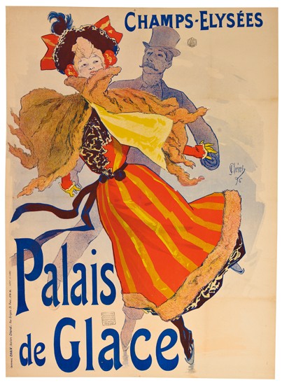 JULES CHÉRET (1836-1932). PALAIS DE GLACE. 1896. 46x34 inches, 119x87 cm. Chaix, Paris.